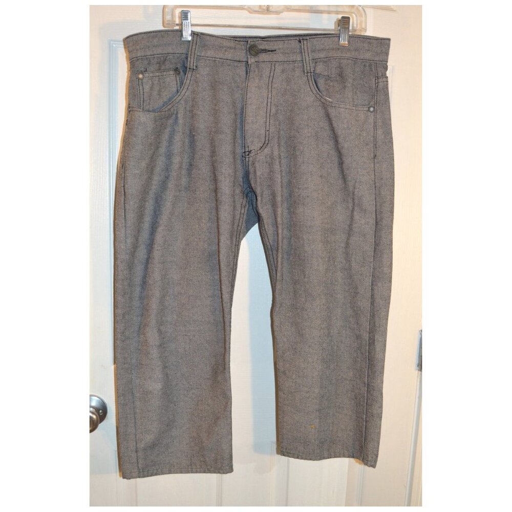 "Hova 36" by Jeanetix Blue-Gray Capri Decorated Pocket Women's Denim Jeans Sz 36